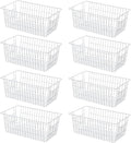 SANNO 14" Wire Freezer Baskets, Farmhouse Metal Wire Storage Basket Freezer Storage Organizer for Kitchen Pantry, Set of 8