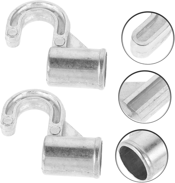 Housoutil 4Pcs Heavy Duty Aluminum Alloy Closet Rod Hooks Easy Installation Space Saving Hanger Connectors for Clothes Versatile Wardrobe Organizer Smooth Finish Design