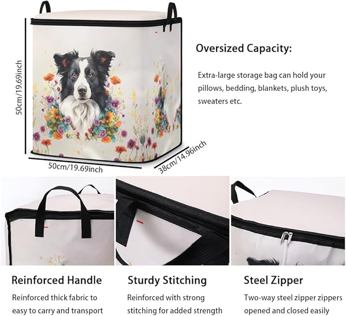 2pcs closet organizers and storage under bed,clothing blanket sweater sheet bedding comforter duvet quilt pillow toy storage bags with lids,dorm room essentials for containers 95L