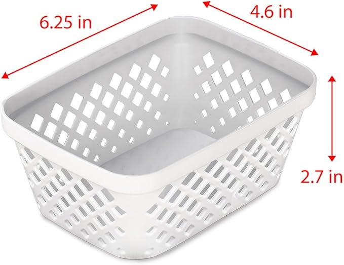 Glad Plastic Storage Basket Set - Multipurpose Drawer Trays, Kitchen Pantry Containers, and Bathroom Bins - 9 Pack Small Organizers, White, 6.25"L x 4.6"W x 2.7"H