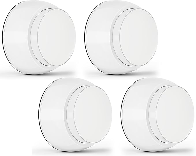 4PCS Door Stopper Wall Protector with Silicone Head, Aluminum Door Knob Wall Protector, Spring Shock Absorption Technology, 1.65" Door Stoppers for Wall, Adhesive Installation or with Screw, White
