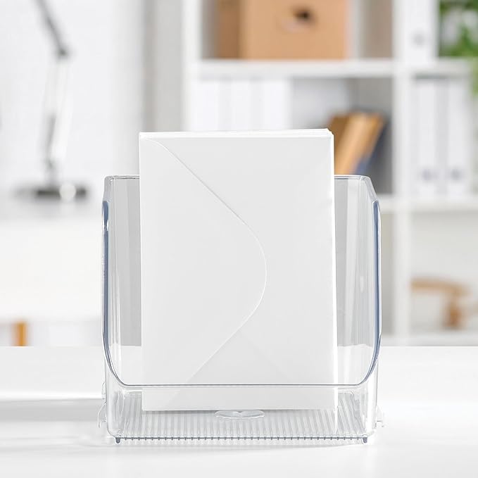 iDesign Stackable Open-Front Storage Bins for Kitchen and Pantry Organization - Set of 3 - Clear