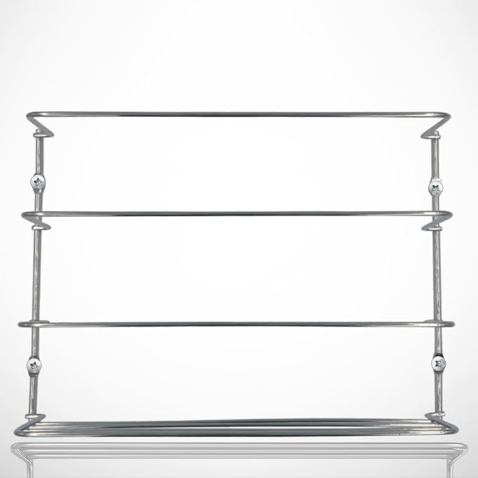 Evelots Kitchen Wrap Organizer - 4 Pack - Hold up to 4 Plastic, Foil, Paper, Wax - Cabinet Door, Wall Rack Basket - Sandwich, Freezer, Food Bag Storage - Laundry Supplies - Chrome Finished Metal