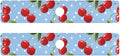 Kitchen Sink Splash Guard 2 PCS 30 Inch Sink Faucet Mat Splash Guard for Bathroom Countertop Water Absorbent Foldable Cuttable Soft Washable Light Blue Dots Red Cherry