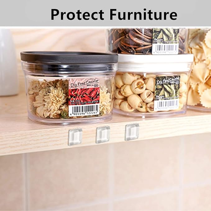 Clear Cabinet Door Drawer Bumpers Pads 40PCS Square Rubber Bumper Pads Sound Dampening for Cabinet Doors Drawers Picture Frames Laptop 12.7 x 3mm