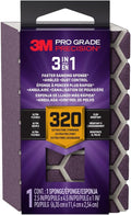 3M DCDA320-PGP-1T Pro Grade Precision 3-in-1 Angled Faster Sanding Sponge, 320-Grit Extra-Fine, 2.5" x 4.5" x 1"