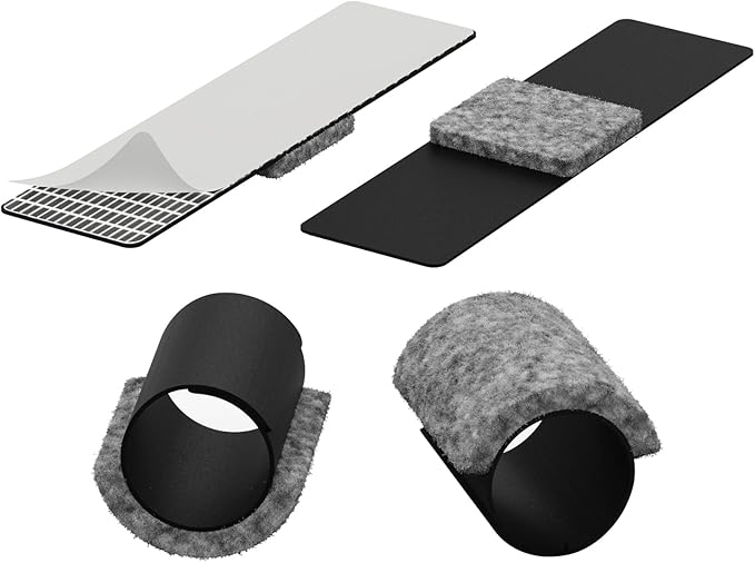 Sled Base Chair Floor Protectors Sled Base Chair Glides Wrap Around Floor Savers,Chair Leg Protectors Furniture Pads,Protect Floors Anti-Scratch Reduce Noise Easy Install (16pcs, Grey Felt Pads)