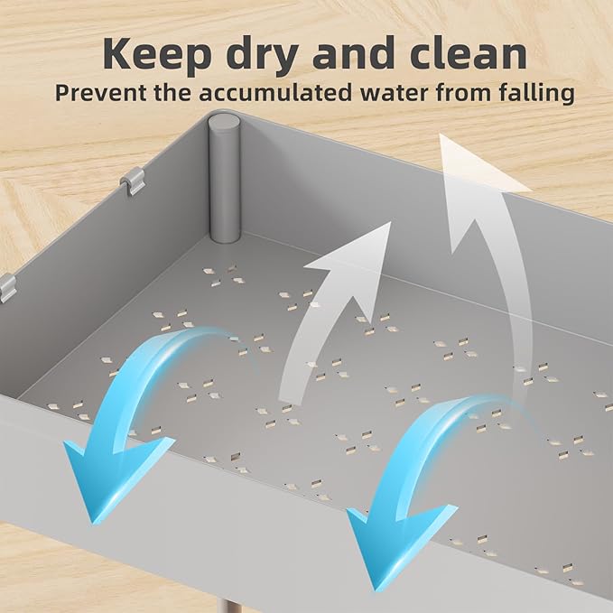 Simple Trending Under Sink Organizer 2 Pack, Sink Pull-Out Sliding Storage Cabinet, 2-Tier Under Shelf Organizer for Kitchen Bathroom, Grey