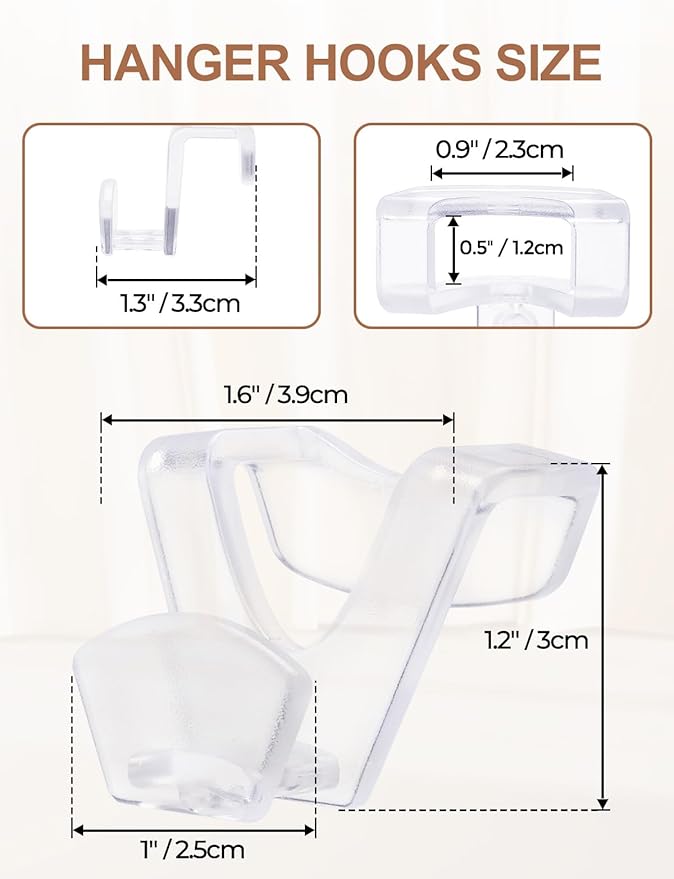 HOUSE DAY Space Saving Hangers 100 Pack, Clear Clothes Hanger Connector Hooks, Heavy Duty Hangers Space Saver, Premium College Dorm Room Essentials, Closet Organizers and Storage
