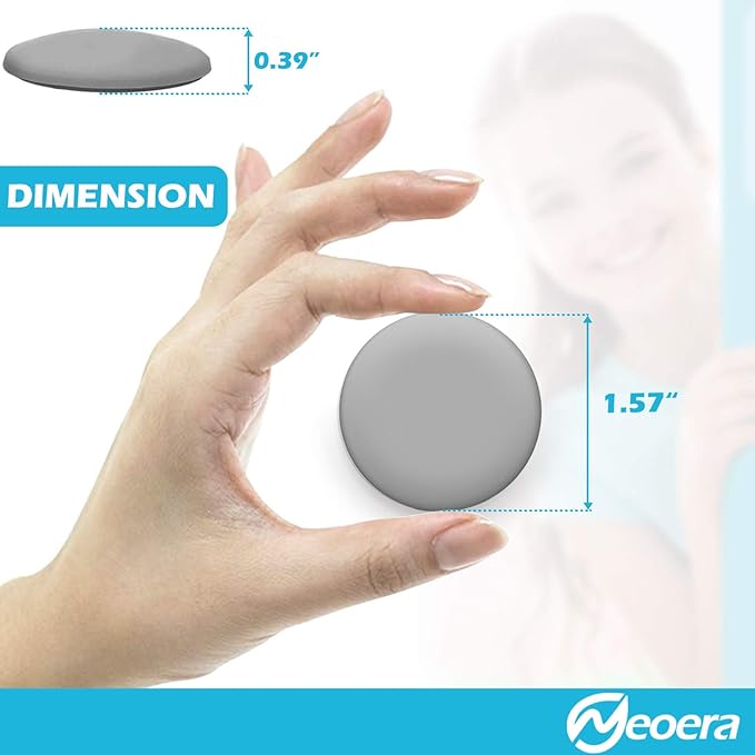 Neoera Door Stopper Wall, 1.57" Round Soft Rubber Door Stop, Silicon Wall Protector, Premium Self Adhesive Door Bumper (Gray, 1.57" 8 Pack)