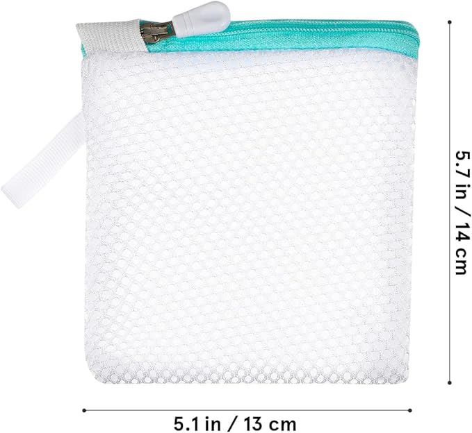 6pcs Laundry Bags Zipper Wash Bags Mini Mesh Washing Net Foldable Washing Machine Soap Pouch Saver Laundry Pouch for Underwear Panties Small Accessories