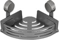 HIDEZHI Triangle Suction Cup Shower Caddy, Suction Cup Corner Shower Shelf, No-Drill Bathroom Corner Caddy, Triangle Suction Cup Corner Shelves, Removable Wall Storage Rack (Gray)