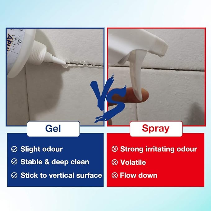 APULITO Household Cleaner Gel for Bathroom Shower Kitchen Tile Grout, Sinks Countertops 10 Fl Oz (Pack of 1)