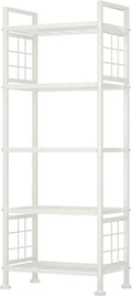 GIOTORENT 5-Wire Garage Shelving Storage Shelves, Metal Shelving Unit Pantry Rack, Kitchen Storage Adjustable Shelf 750Lbs Capacity for Laundry Kitchen Bathroom Organizer(White)