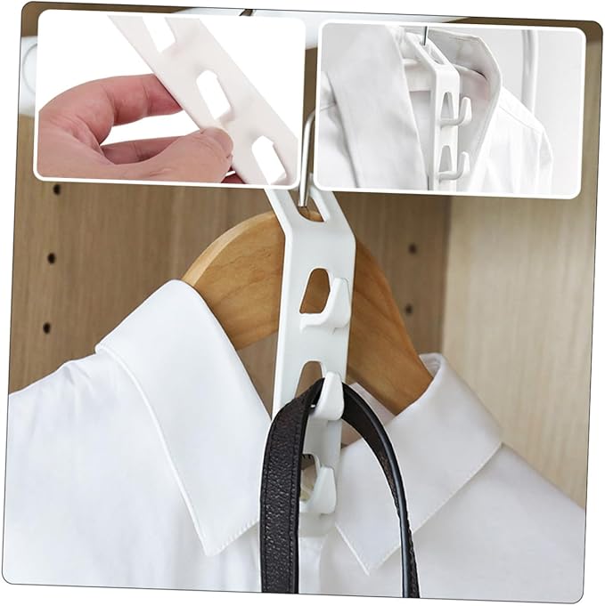 4pcs Space Saving Hanger Connector Hooks for Hanging Jeans Shirts Abs Material Non-Slip Design Closet Organizer Accessories