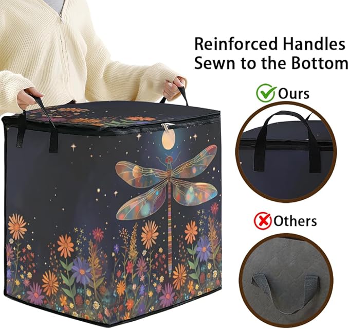 2pcs closet organizers and storage under bed,clothing blanket sweater sheet bedding comforter duvet quilt pillow toy storage bags with lids,dorm room essentials for containers 95L