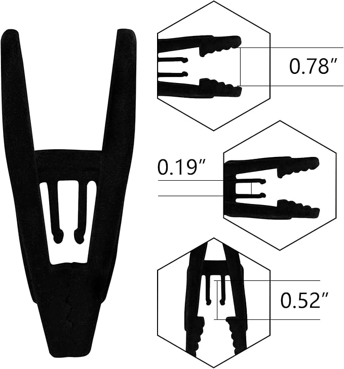 Tinfol 80pc Velvet Hanger Clips, Black Pants Velvet Clips, Large Opening Clothes Pin Hanger Clip, Strong Finger Flocked Clip Perfect for Slim-line Clothes Velvet Hangers
