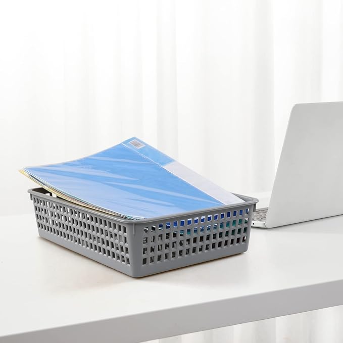 Plastic A4 Paper Storage Basket Trays, 6 Packs