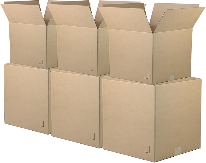The Boxery Moving Boxes 25-Pack Medium | 18x14x12 inch Brown/Kraft Corrugated Cardboard Packing, Moving & Storage for Business/Home – Durable - Eco-Friendly, Recyclable - Made in the USA