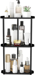3 Tier Bathroom Counter Organizer, Vanity Organizer Corner Shelf, Skincare, Makeup Countertop Organizers, Kitchen, Bathroom Counter Storage, Black