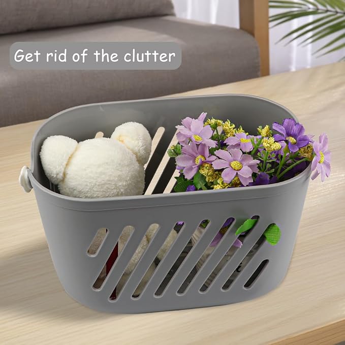 Hanging Shower Caddy Basket Plastic Hanging Shower Caddy with Hook Portable Kitchen Organizer Storage Basket for Bathroom Kitchen Pantry Bathroom Dorm Room（Grey）