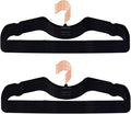 Velvet Hangers 50 Pack, Ultra Slim & Short Neck Hanger, 360 Swivel Hook, Space Saving Durable Non-Slip Felt Hangers,Black a