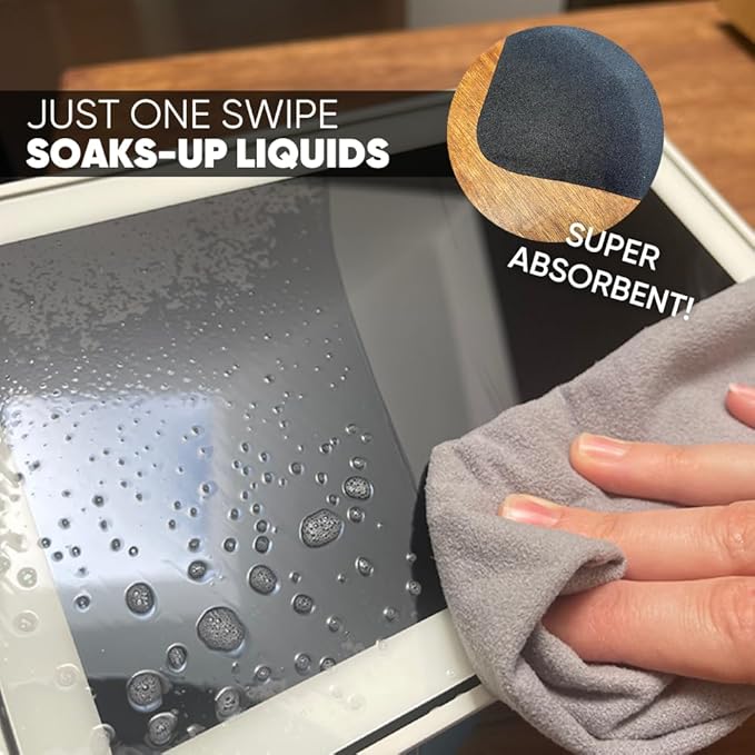 Microfiber Wholesale Premium TV Screen Cleaning Cloth Gray | 14”x14” | 3pk | Soft Microfiber Suede | XLarge Reusable | No Lint Scratch-Free Durable | Large TVs Monitors