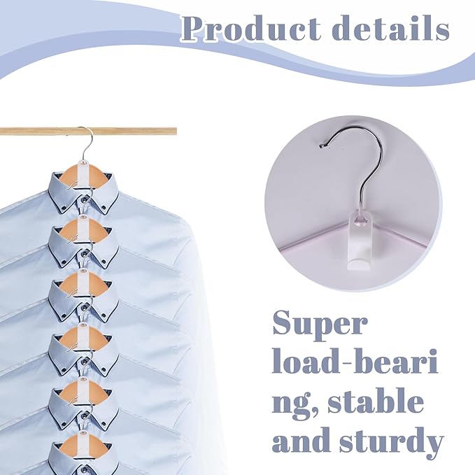 MCPINKY 50PCS Hanger Hooks, Hanger Connector Hooks Closet Space Savers for Hanging Clothes, White