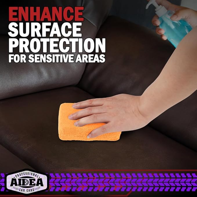 AIDEA Microfiber Applicator Pad-8Pack, Car Wash Sponge, Premium Microfiber Sponge and Cleaning Pads, Perfect for Effortless Wax, Sealant, and Conditioner Application-Orange