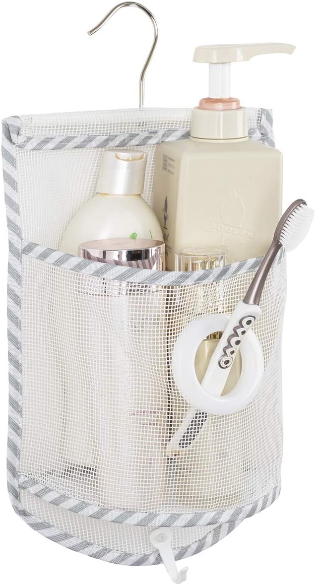 ALYER Small Hanging Mesh Shower Caddy,Series Toiletry and Bath Accessories Organizer (Stripe)