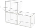 Clear Stackable Plastic Storage Bins with Magnetic Lid, Dustproof Book & Cosmetic Acrylic Display Cases, Large Figures Collectibles Showcase, Shoe Box, Protection Organizer (L, Count, 3)