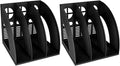 SAYEEC 2Pcs Magazine Holder Plastic File Sorter Binder Holder for Desk Folder Organizer Stand Book Shelf Dividers Vertical Filling Storage Rack Desktop Bookshelf Display Box for Office School (Black)