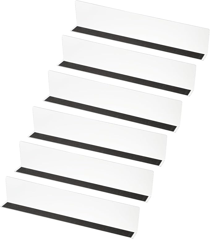 PATIKIL 6 Pack Shelf Dividers for Closet Organization, 15.7x1.57x3.1 Acrylic Magnetic Closets Separator Kitchen Cabinet Shelves Under Bed Blocker for Bedroom Kitchen Office, Clear