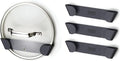 Joseph Joseph Cupboard Store - Set of 4 Pot and Pan Lid Holders Self Adhesive Wall Mount Storage Organizer, Suitable for Lids Up to 9 in , 3M VHB Tape Included, Gray