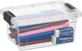Superio Clear Storage Box with Lid, 1.85 Quart Plastic Container Bins for Organizing, Stackable Crates, BPA Free, Non Toxic, Odor Free, Organizers for Home, Office, School, and Dorm
