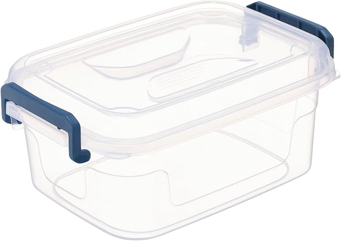 Tribello Small Clear Storage Bins with Lids, Stackable Plastic Storage Containers for Home Organization – Totes for Closet and Underbed Storage, 2.6 Quarts