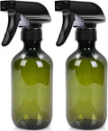 Cleaning Spray Bottles for Plants Misters for Inside, 2 Pack 10 oz Squirt, Water Spray Bottle Mist Sprayer, No Leak Hair Mister Empty with Adjustable Nozzle (Green)
