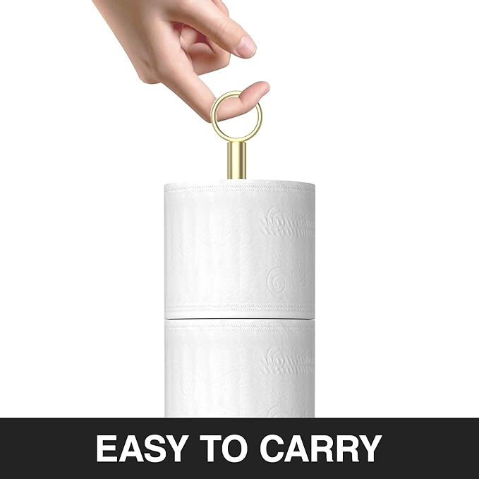 Toilet Paper Holder Stand(with Reserve Function), Free-Standing Spare Rolls Storage Holder, Stainless Steel