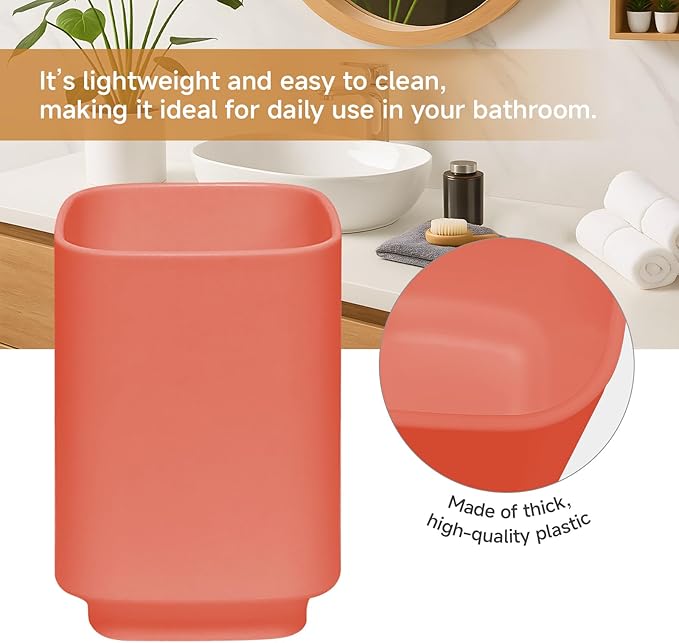 2Pack Orange Bathroom Accessories Set, Bohemian Bathroom Sink Set, Contain Soap Dispenser, Toothbrush Holder, Bathroom Toothbrush Holder Set