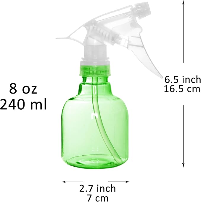 Youngever 6 Pack 8 Ounce Empty Plastic Spray Bottles (Green)