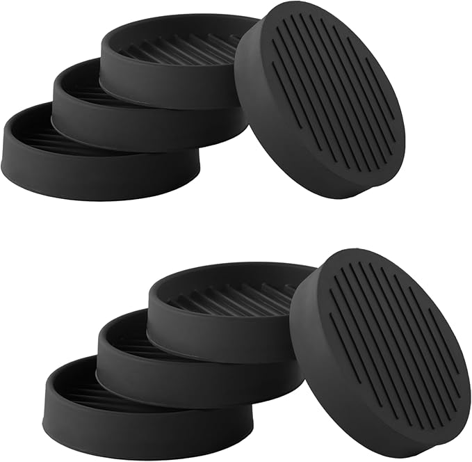 2.5x2.5 Round Rubber Furniture Caster Cups, Anti-Sliding Furniture Pads Bed Stopper Floor Protectors with Grip - Protect Any Flooring