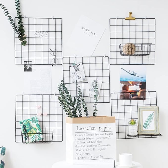 3 Pack Wire Baskets,Wall Grid Panel Hanging Wire Basket,Wall Storage and Display Basket for Cabinet & Pantry Organization and Kitchen,Bathroom,Bedroom Storage
