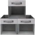 3-Pack Foldable Storage Cubes with Clear Window,Heavy Duty Fabric Storage Bins for Closet,Nursery,Office,Dorm & Home Organization,Space-Saving Box Organizer Basket for Books,Clothes,Toy (Gray & White)