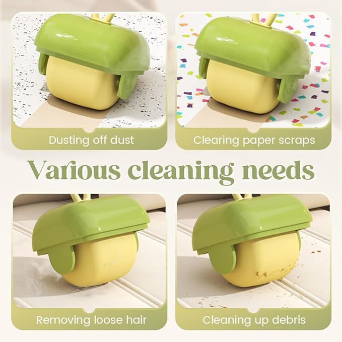 Mini Lint Roller, Portable Reusable Lint Rollers, Reusable Lint Roller for Clothes, Lint Rollers for Pet Hair, Washable Lint Roller for Clothing Pet Hair Lint Travel Home Use (Yellow)