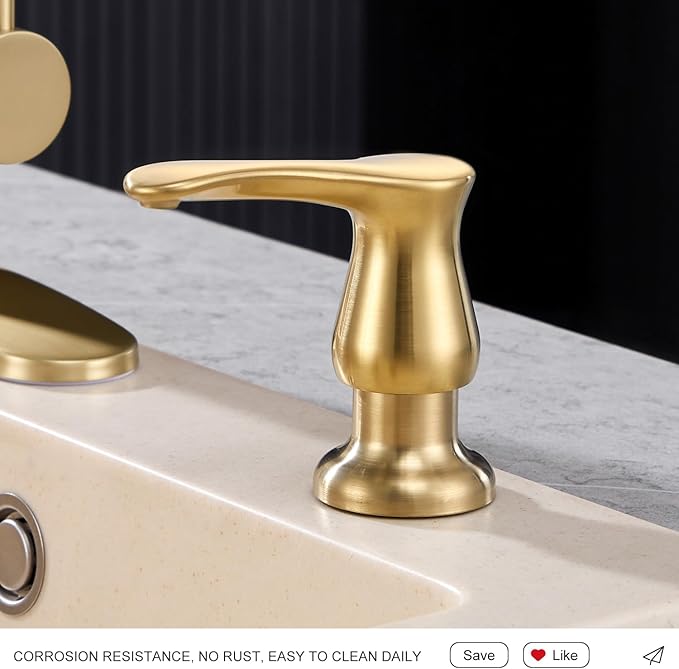 GAGALIFE Kitchen Sink Soap Dispenser Brushed Gold, Under Sink Soap Dispenser with 40" Silicone Extension Tube Kit,Say Goodbye to Frequent Refills