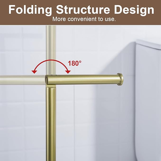 Kelirol Toilet Paper Holder Stand, Gold 304 Stainless Steel,Free Standing for Bathroom,Weighted Base
