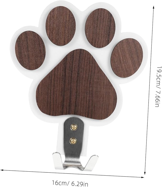 Wooden Paw Print Hook for Dog Towel Space-Saving Hanger Connector Farmhouse Style Kitchen Towel Hanger
