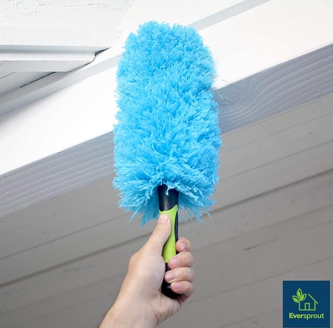EVERSPROUT Flexible Microfiber Feather Duster | 17-inch Brush Head with Hand-Grip | Lightweight, Attracts Dust | Twists onto Standard Acme Threaded Pole | (Duster Attachment Only, No Pole)