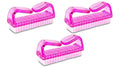 3Pcs Different Kinds of Fingernail brush with Plastic Handle Nail brush for cleaning Fingernails - Easy to use Nail Scrub brush - Nail Cleaner Nail brushes for Hands Feet(pink)