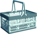 Collapsible Crate Milk Crates for Storage Plastic shopping basket 20L for Kitchen Bathroom (Bule)